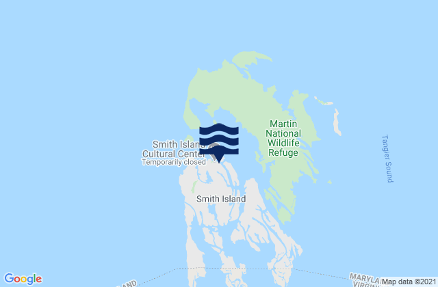 Karte der Gezeiten Ewell Smith Island, United States