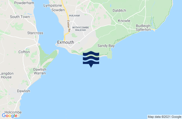 Karte der Gezeiten Exmouth (Approaches), United Kingdom