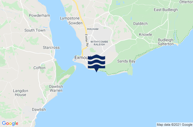 Karte der Gezeiten Exmouth Beach, United Kingdom