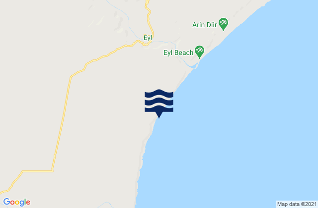 Karte der Gezeiten Eyl, Somalia