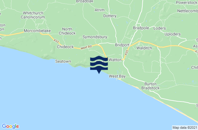 Karte der Gezeiten Eypes Mouth Beach, United Kingdom