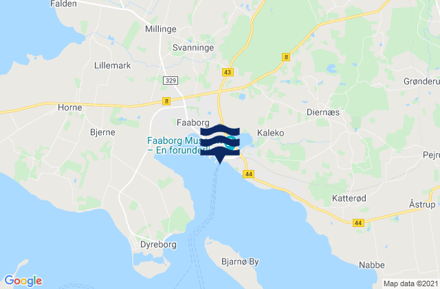 Karte der Gezeiten Faaborg, Denmark