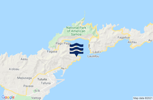 Karte der Gezeiten Fagaalu, American Samoa