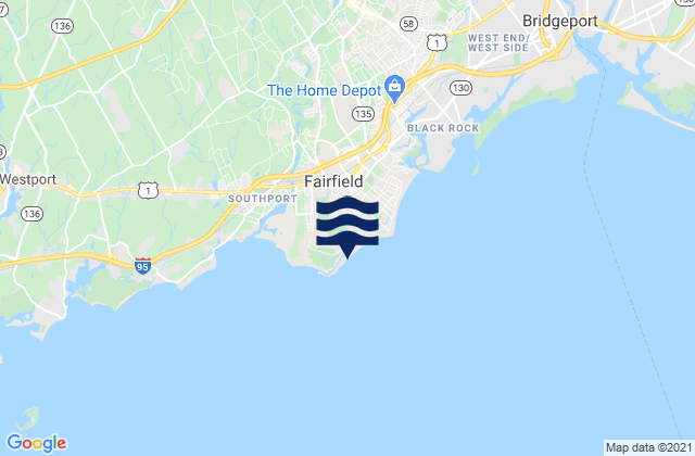 Karte der Gezeiten Fairfield Beach, United States