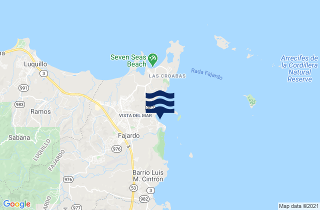 Karte der Gezeiten Fajardo Bay, Puerto Rico
