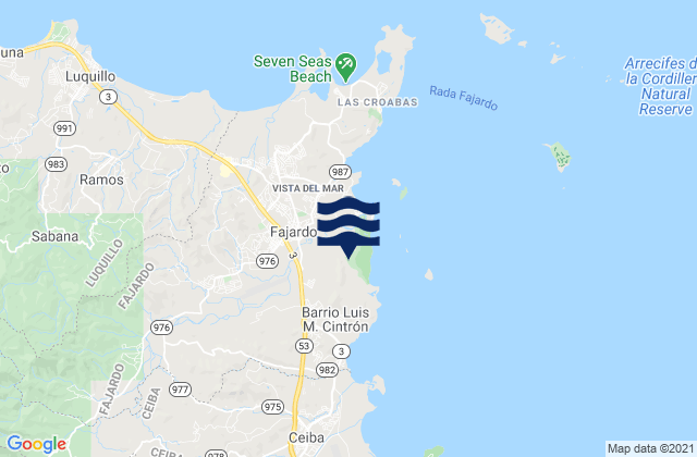 Karte der Gezeiten Fajardo, Puerto Rico