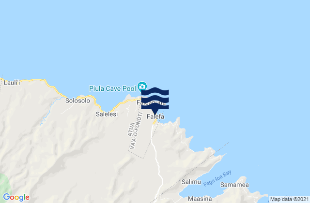 Karte der Gezeiten Falefa, Samoa