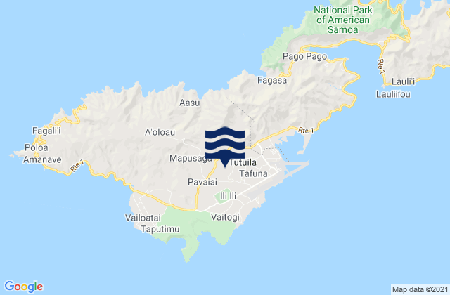 Karte der Gezeiten Faleniu, American Samoa