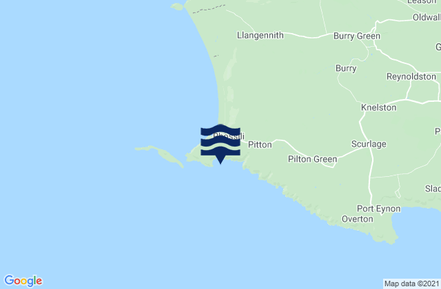 Karte der Gezeiten Fall Bay Beach, United Kingdom