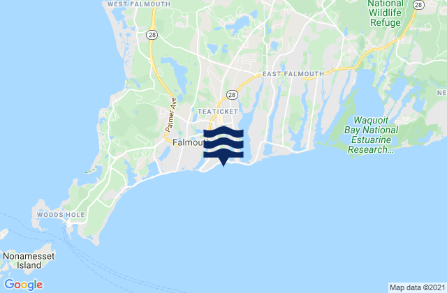 Karte der Gezeiten Falmouth Heights, United States