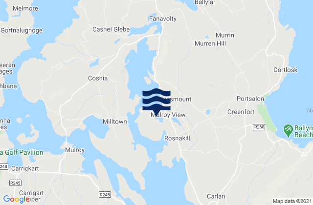 Karte der Gezeiten Fanad, Ireland