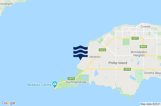 Karte der Gezeiten Farm Beach, Australia