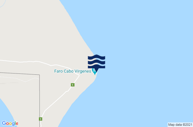 Karte der Gezeiten Faro Cabo Virgenes, Argentina