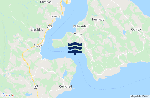 Karte der Gezeiten Faro Puerto Castro, Chile