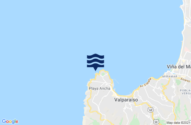 Karte der Gezeiten Faro Punta Ángeles, Chile