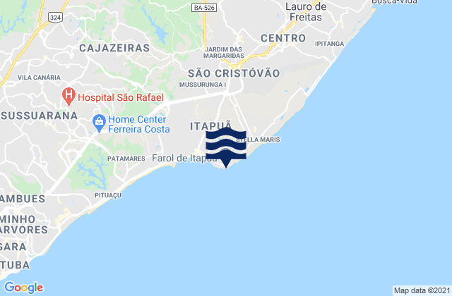 Karte der Gezeiten Farol de Itapuã, Brazil