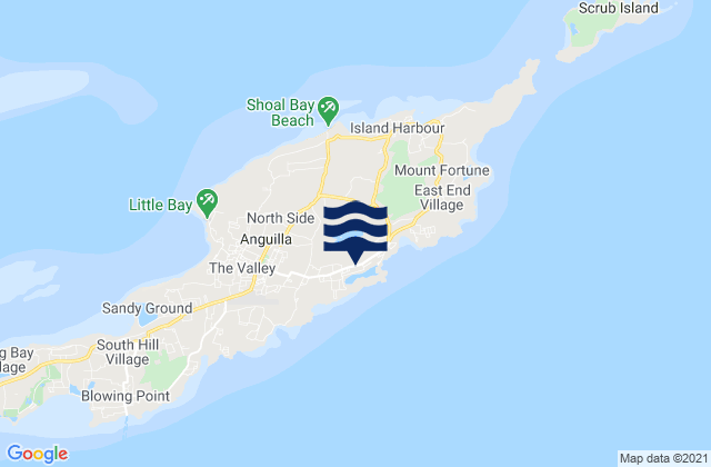 Karte der Gezeiten Farrington, Anguilla