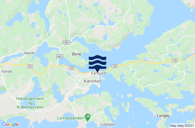 Karte der Gezeiten Farsund, Norway