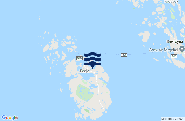 Karte der Gezeiten Fedje, Norway