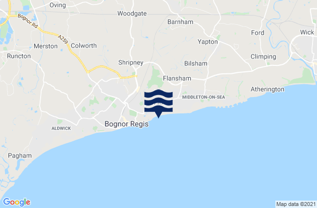 Karte der Gezeiten Felpham Beach, United Kingdom