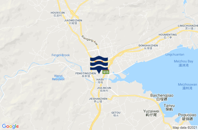 Karte der Gezeiten Fengting, China