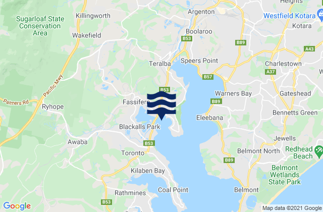 Karte der Gezeiten Fennell Bay, Australia