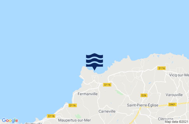 Karte der Gezeiten Fermanville, France