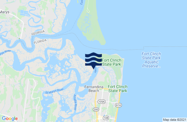 Karte der Gezeiten Fernandina Beach Amelia River, United States
