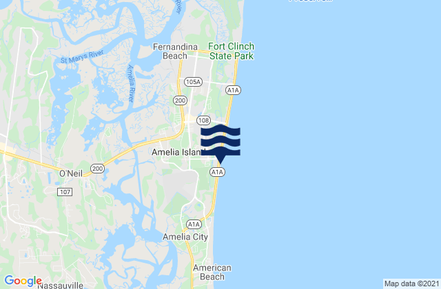Karte der Gezeiten Fernandina Beach Pier, United States
