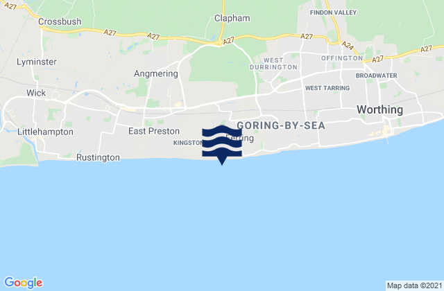 Karte der Gezeiten Ferring Beach, United Kingdom