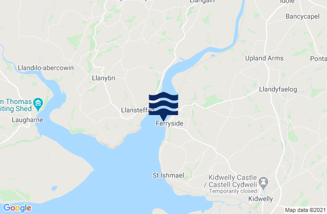 Karte der Gezeiten Ferryside Beach, United Kingdom