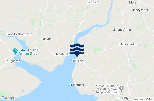 Karte der Gezeiten Ferryside, United Kingdom