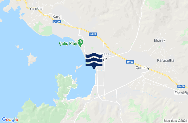 Karte der Gezeiten Fethiye, Turkey
