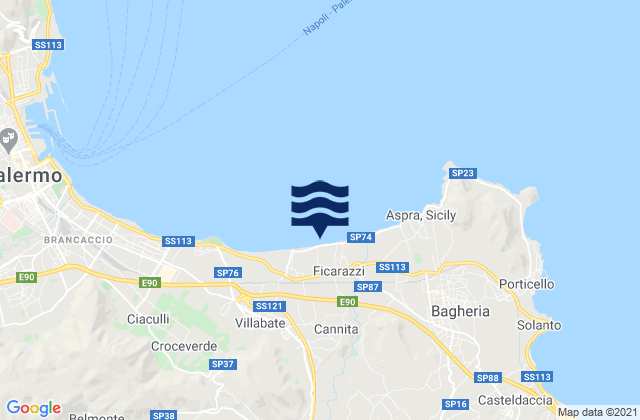 Karte der Gezeiten Ficarazzi, Italy