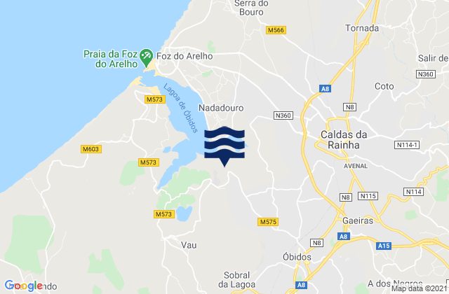 Karte der Gezeiten Figueiros, Portugal