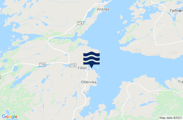 Karte der Gezeiten Fillan, Norway