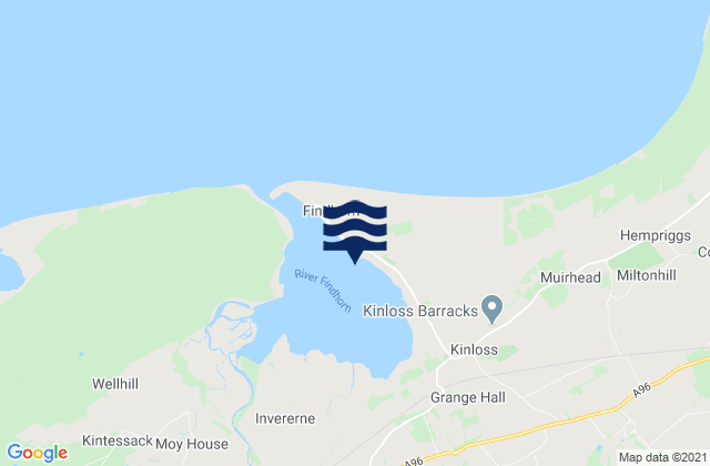 Karte der Gezeiten Findhorn Bay, United Kingdom
