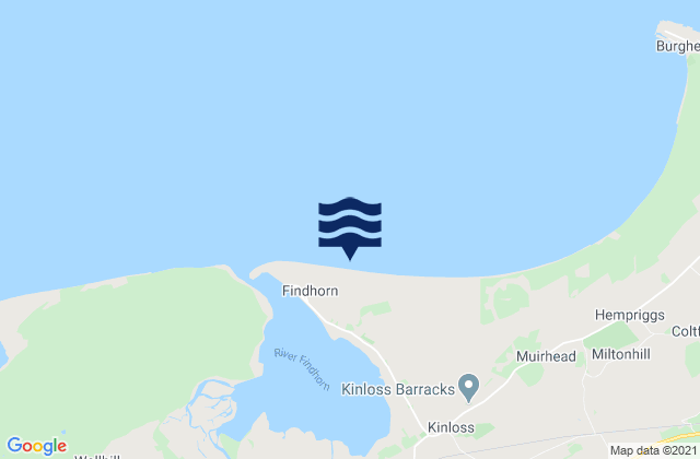Karte der Gezeiten Findhorn Beach, United Kingdom