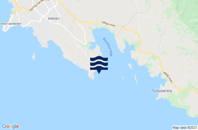 Karte der Gezeiten Fingal Beach, Papua New Guinea