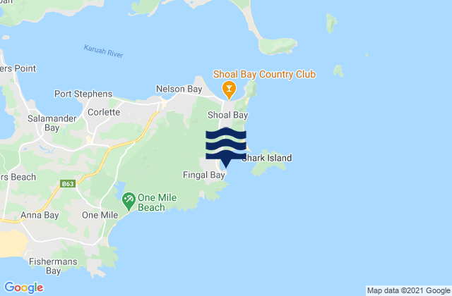 Karte der Gezeiten Fingal Point and Beach, Australia
