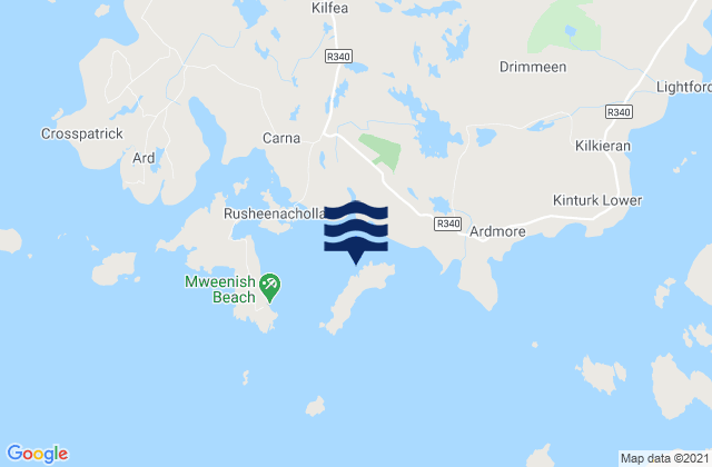 Karte der Gezeiten Finish Island, Ireland