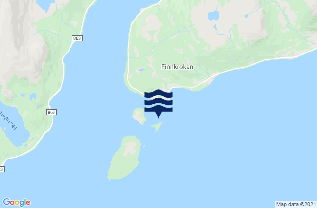 Karte der Gezeiten Finnkroken, Norway