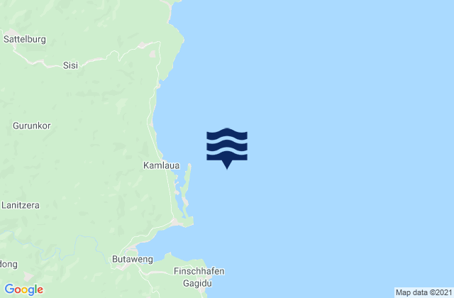 Karte der Gezeiten Finsch Harbor, Papua New Guinea
