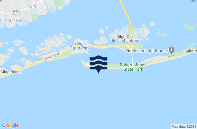Karte der Gezeiten Fire Island Breakwater, United States