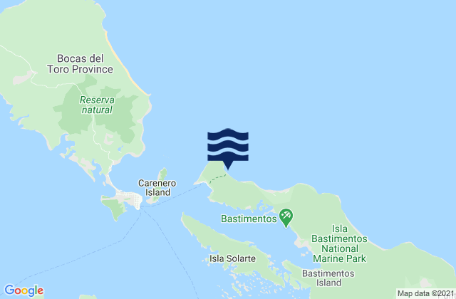 Karte der Gezeiten First Beach (Wizard Beach), Panama