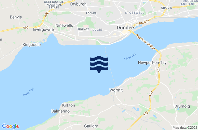 Karte der Gezeiten Firth of Tay, United Kingdom