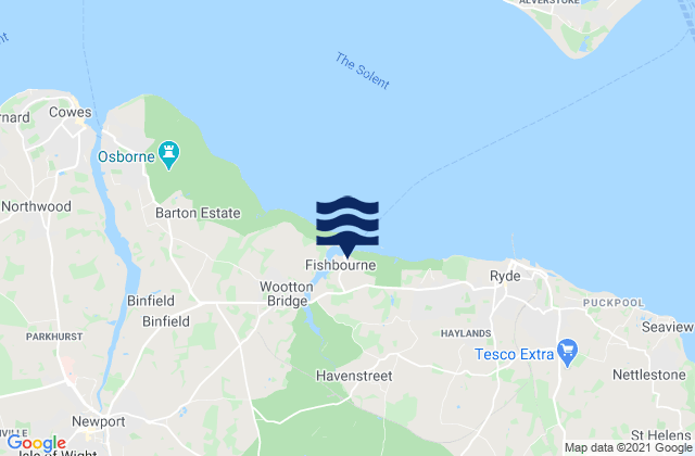 Karte der Gezeiten Fishbourne Port, United Kingdom