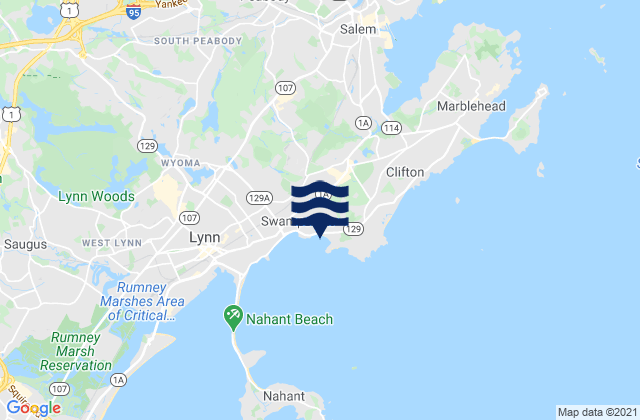 Karte der Gezeiten Fishermans Beach, United States