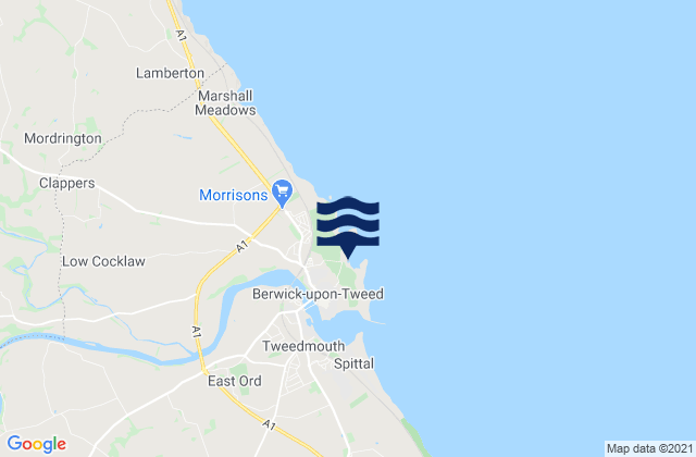Karte der Gezeiten Fishermans Haven Beach, United Kingdom
