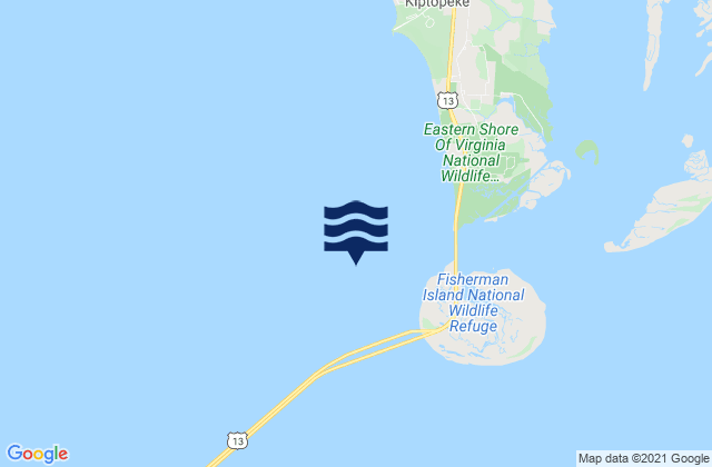 Karte der Gezeiten Fishermans I. 1.1 miles northwest of, United States